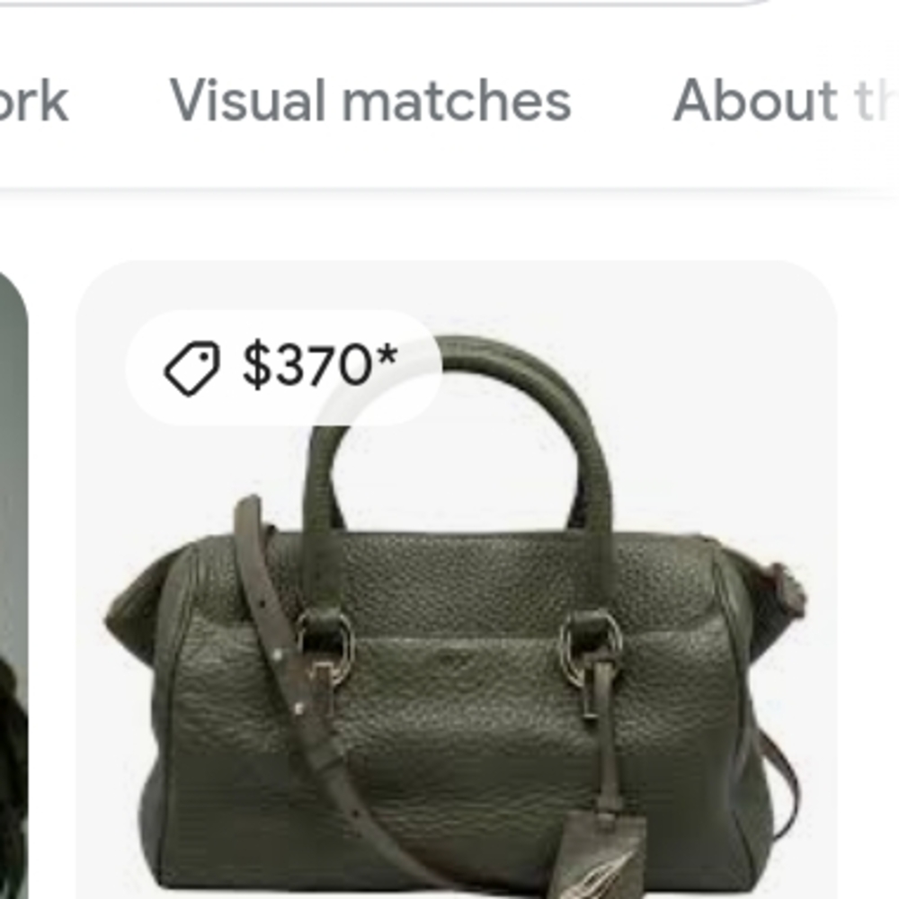 Diane Von Furstenburge Olive Green Leather Handbag